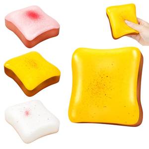 lot 3238 image: 3 Pack Slow Rising Squishy Butter Bread, Realistic Bread Squishies with Butter Scent, Soft Sticky Squishy Toy, Stress Relief Fidget for Focus, Popular Squishies Gift Party Favor