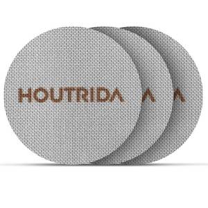 lot 4296 image: HOUTRIDA 3Pack 53.3mm Puck Screen, Reusable 150�m Metal Espresso Puck