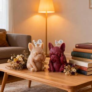 lot 4304 image: French Bulldog Shaped Scented Candle,2 Pack Funny Novelty Pet Dog Figurine with Floral Scent,Soy Wax Smokeless Candle for Home Decor,Hilarious Gift for Prank Lovers & Dog Enthusiasts