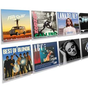 lot 4313 image: upsimples 8 Pcs 12 Vinyl Record Wall Mount Shelves, Clear Acrylic Display