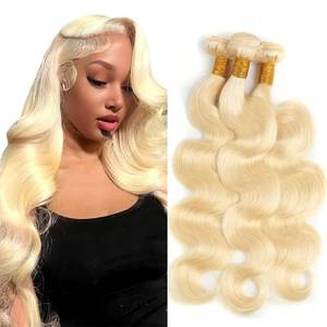 lot 4329 image: 613 Bundle Blonde Body Wave Human Hair 3 Bundles 20 20 20 Inch Brazilian Virgin Remy Hair Weave 613 Body Wave Bundle Human Hair Extensions
