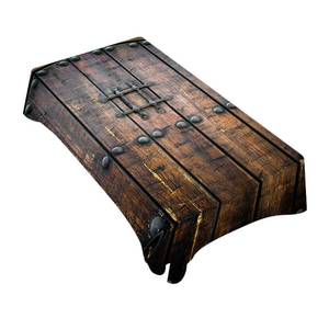 lot 4337 image: TKS MITLAN Ancient Wooden Door Tablecloth Decor Medieval Background Metal Closed Architectural Table Cloth Dining Room Kitchen Table Cover 52 x 70 Inch OblongRectangle
