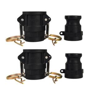 lot 4343 image: Camlock Fittings 1 Inch Type A & D Polypropylene Cam and Groove Hose Fitting Kit with 1 Female & Male Camlock x 1 Shank (Hose Barb), Cam and Groove Hose Couplings (2 Sets 4 Pcs)