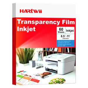 lot 4350 image: Hartwii Inkjet Transparency Film 5Mil 60 Sheets 100% Clear Overhead Projector Film for Inkjet Printers 8.5x11 Inches Thicker Acetate Sheets Clear Transparent Paper for Overhead & Screen Printing