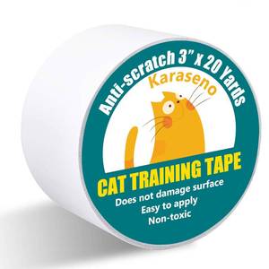 lot 4352 image: Karaseno Anti Cat Scratch Tape 3 inches x 20 Yards Cat Training Tape, 100% Transparent Clear Double Sided Deterrent Tape Furniture Protector