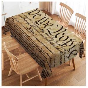 lot 4360 image: Swono Constitution Rectangular Tablecloth Retro United States Constitution We The People Washable Table Cloth Kitchen Dining Room Table Cover for Party Dinner 50x72 Inch Tablecloths