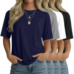lot 4393 image: Sweetyweee 4 Pack Womens Half Sleeve T-Shirts, 4-Color Set, X-Large