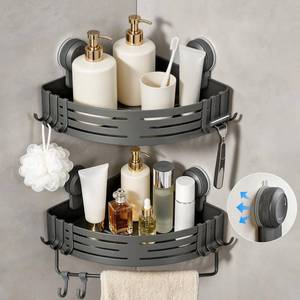 lot 5565 image: Lekesky Corner Shower Caddy Suction Cups, No Drilling Bathroom Shower Shelf