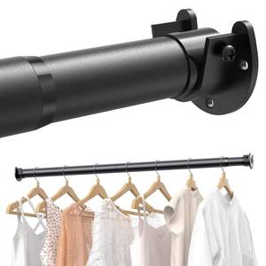 lot 5575 image: Supforce 4 PACK Closet Rods for Hanging Clothes, 17 to 84 Inches Stepless Adjustable Metal Closet Rod, 1.3 Inches Heavy Duty Clothes Hanging Rod for Closet Wardrobes Laundry RV, Black