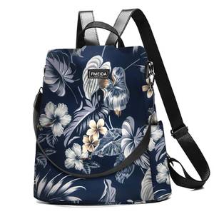 lot 6423 image: Fmeida Waterproof Backpack Purse for Women Anti Theft Fashion Daypack Nylon Travel Bag Crossbody Shoulder Bag - Hawaii Flower 13x5.9x13.9