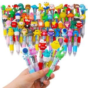 lot 6437 image: CZWZ 50Pcs Mini Multicolor Pens in One 4-in-1 Cute Pens Bulk for Kids, Ballpoint Pen for Birthdays and Childrens Parties, Fun Pen Gifts Assorted Ink Kawaii Pen incomplete