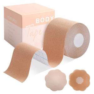 lot 6449 image: Okela Boob Tape - Breast Lift Tape for Large Breast,Body Tape for Breast Lift w 2 Pcs Breast Petal Adhesive Bra
