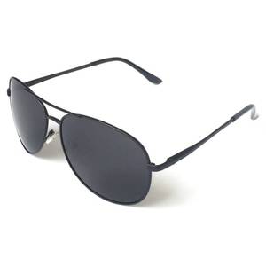 lot 6473 image: JS Military Style Polarized Aviators, Large, Black FrameBlack Lens