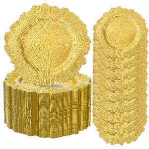 lot 7248 image: ejonirinjonir 20 Gold reef Charger Plates Bulk for Wedding Dinners 13 Reef