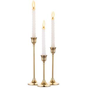 lot 7250 image: Candlestick Holders Taper Candle Holders, Set of 3 Candle Stick Holders Set, Brass Gold Candlestick Holder Set, Vintage Modern Decorative Centerpiece for Table Mantel Wedding Housewarming Gift