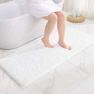 lot 7251 image: Disolla White Bathrom Runner Rug 24x70 - Extra Large Soft Plush Bath Mat, Thick Long Non-Slip Shaggy Floor Mat, Ultra-Absorbent for Master Bathroom Vanity