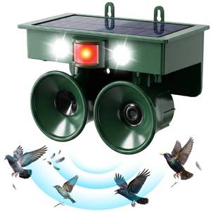 lot 7252 image: 2026 Solar Bird Repellent Devices Outdoor with Dual Speakers,Pigeon Deterrent for Balcony Patio Pool Garden Fruit Trees Orchard,Motion Sensor Flash Light Bird Scare Device for House Porch Rooftop