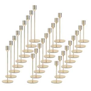 lot 7261 image: Gold Candlestick Holders Set of 27, Brass Gold Taper Candle Holders Bulk for Candlesticks Vintage Candle Sticks Holder Decor for Table Centerpiece Wedding Birthday Party Christmas Home Decorative