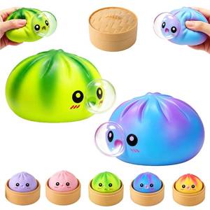 lot 7263 image: Dumpling 2.0 Squishy Mystery Box,Blow Bubble Dumpling,Anxiety Relief Fidget