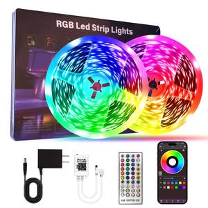 lot 8272 image: HBOWMDJIA Led Lights for Bedroom 200 FT (2 Rolls 100 FT), with Remote and Application Control RGB Color Changing LED Strip Lights, Music Synchronization, Used for Room, Family, Party Decoration