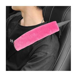 lot 8287 image: povtii 2PCS Car Seat Belt Cover Pad, Soft Auto Seatbelt Protector for a More Comfortable Driving, Fluffy Plush Seatbelt Shoulder Pad for All Vehicles and Backpack, Car Accessories (Pink)