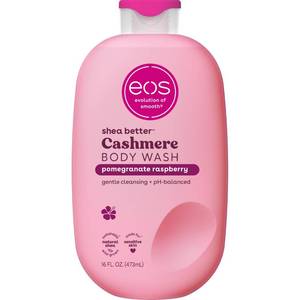 lot 8290 image: eos Cashmere Body Wash �� Pomegranate Raspberry, Moisturizing Body Wash, Creamy Gel Formula, with Shea Butter, Glycerin, Vitamin E, pH Balanced, Sensitive Skin, Vegan, 16 fl oz