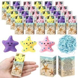 lot 8291 image: Wettarn 24 Sets You Make a Difference Gifts Starfish Stress Balls with Story Boxes for Employee Appreciation Gifts Beach Party Favors Cute Desk Decor