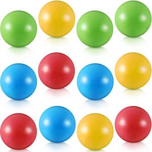 lot 8312 image: Civaner 12 Pieces Multi Colored Plastic Replacement Balls Small Bulldozer Popper Toy Balls 1.75 Inch Soft Crush Proof Air Filled Ocean Ball for Kids (Classic)