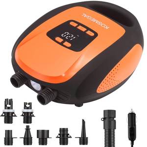lot 8321 image: Paddle Board Pump Electric Portable, KOSMEGAL SUP Pump for Paddleboard, Professional 20PSI Air Compressor with Auto-Off, Deflation Function and 12V DC Car Connector for Inflatables, Kayaks and Boats