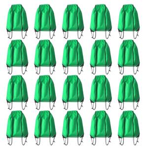 lot 8341 image: Drawstring Backpack Bulk 20 Pcs Draw String Backpack Bags DIY Gym Sports Traveling Yoga Cinch Bag Sackpack Drawstring (Green)