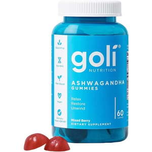 lot 8342 image: Goli Ashwagandha & Vitamin D Gummy - 60 Count - Mixed Berry  KSM-66  Vegan  Plant Based  Non-GMO  Gluten-Free & Gelatin Free Relax. Restore. Unwind  Pack of