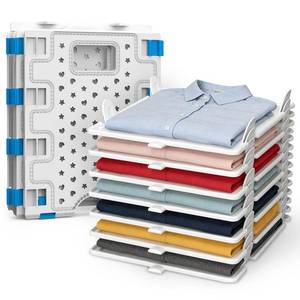 lot 8345 image: Accenter 10Pcs Stackable Closet Organizer & Shirt Folding Board Bundle