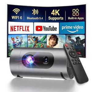 lot 11691 image: Smart Projector with WiFi and Bluetooth,Mini Projector Supports 4K 1080P,Portable Movie Projectors Built-in Apps, Compatible with HDMIUSBSmartphoneTV BoxLaptop (2026)