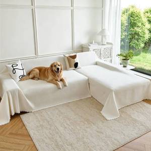 lot 11701 image: Waterproof Sectional Couch Covers,L Shaped Couch Covers for Pets Washable Sofa Covers for Dogs Sofa SlipCover for Sectional Couches Protector Covers for Living Room (71 x 102  71 x 110, Beige)