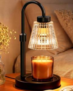 lot 11703 image: Girece Candle Warmer Lamp with Timer and Dimmer, Adjustable Height Electric Candle Warmer for Jar Candles, 2 Bulbs, Birthday Gifts for Women, Modern Home Decor Housewarming Gifts New Home