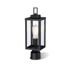lot 11706 image: WISBEAM Outdoor Post Light, Pole Lantern, E26 Base 60W Max, Metal Housing Plus Glass, ETL Qualified, Bulbs not Included