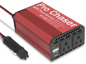 lot 11708 image: Pro Chaser 400W Power Inverters for Vehicles DC 12v to 110v AC Car Inverter