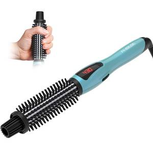 lot 11719 image: PHOEBE Curling Iron Brush Anti-Scald Bristles Instant Heat Up Dual Voltage Ceramic Tourmaline Ionic Hair Curling Wand for All Hair Types (1 Inch)