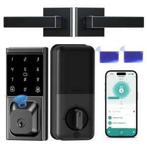 lot 11730 image: Keyless Entry Door Lock with Handle Set, Fingerprint Smart Deadbolt Lock