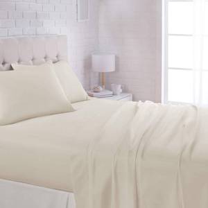lot 11737 image: Amazon Basics Lightweight Super Soft Breathable Brushed Microfiber 4 Piece Bed Sheet Set with 14-Inch Deep Pockets, Wrinkle Resistant, Queen, Beige, Solid (Slight Use)