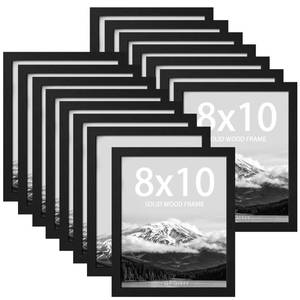 lot 11742 image: QPQIYIY 15 Pack Solid Wood 8x10 Picture Frames Bulk, Black