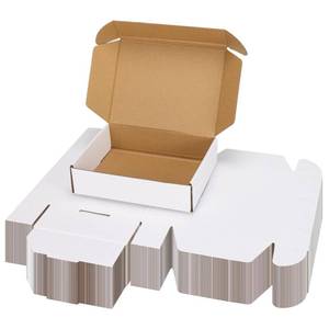 lot 11748 image: PHAREGE 50 Pack 8x6x2 inch Small Shipping Boxes, White Mailing Boxes