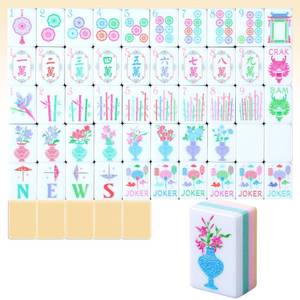 lot 11749 image: Simgoing 160 Pcs 1.2 Inch American Mahjong Sets Mahjong Tiles Melamine Engraved Multi-Layer Mah Jong Ideal for Home & Party Games, Tiles Only(Stylish,Champagne)