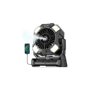 lot 11750 image: BLBS Misting Fan, Portable Camping Fan with 11oz Water Tank, 160Min Misting, 24000mAh Battery Powered Fans with 4 Speeds, 4 Timers, Light & Hook, Must-Have for Camping, Fishing, Beach & Hiking (Missing Type C Charger)
