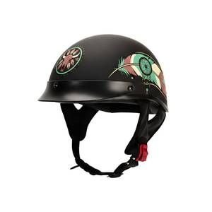lot 11751 image: Neohelm Half Face Helmet, Novelty Motorcycle Helmets for Adults Dot Approved Open Face Cruiser Helmet for Bike ATV UTV Scooter for Men Women (Indian Style, L)