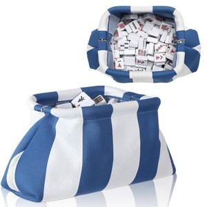 lot 11756 image: Sunnymove Mahjong Tile Bag Mahjong Empty Bag Crochet Purses Mah Jong Accessories and Gift for Women Game Lover Summer Vacation Supplies(Blue,Blue)