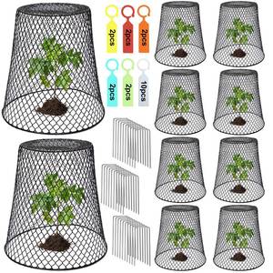 lot 11769 image: Dukelai 10 Pcs 9.13�9.13 Chicken Wire Cloche Plant Covers Garden Netting Metal Heavy Duty Plant Protectors from Animals for Keeping Bunnies Chicken Squirrels Birds Other Out