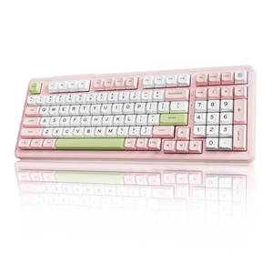 lot 11770 image: AUSDOM H98 Pink Creamy Mechanical Keyboard, 96% Silent Quiet Wireless Keyboard with Number Pad, Hot Swappable Gaming Keyboard 2.4GBTUSB-C with RGB Backlit, 8000mAh Battery, 98 Keys for MacWin