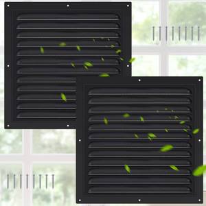 lot 12201 image: Yaocom 2 Pcs Aluminum Attic Vents 10 x 10 Metal Gable Wall Mesh Shed Vent with Screen Square Louver Grille for Exterior Door House Attic Garage Ceiling Chicken Coop