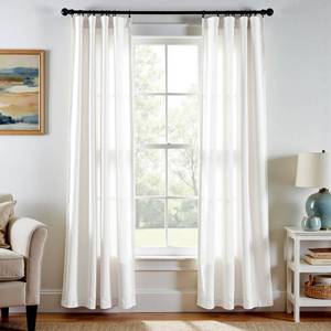 lot 12211 image: jinchan Linen Curtains Light Filtering Back Tab 38x84 Inch 2 Panels White